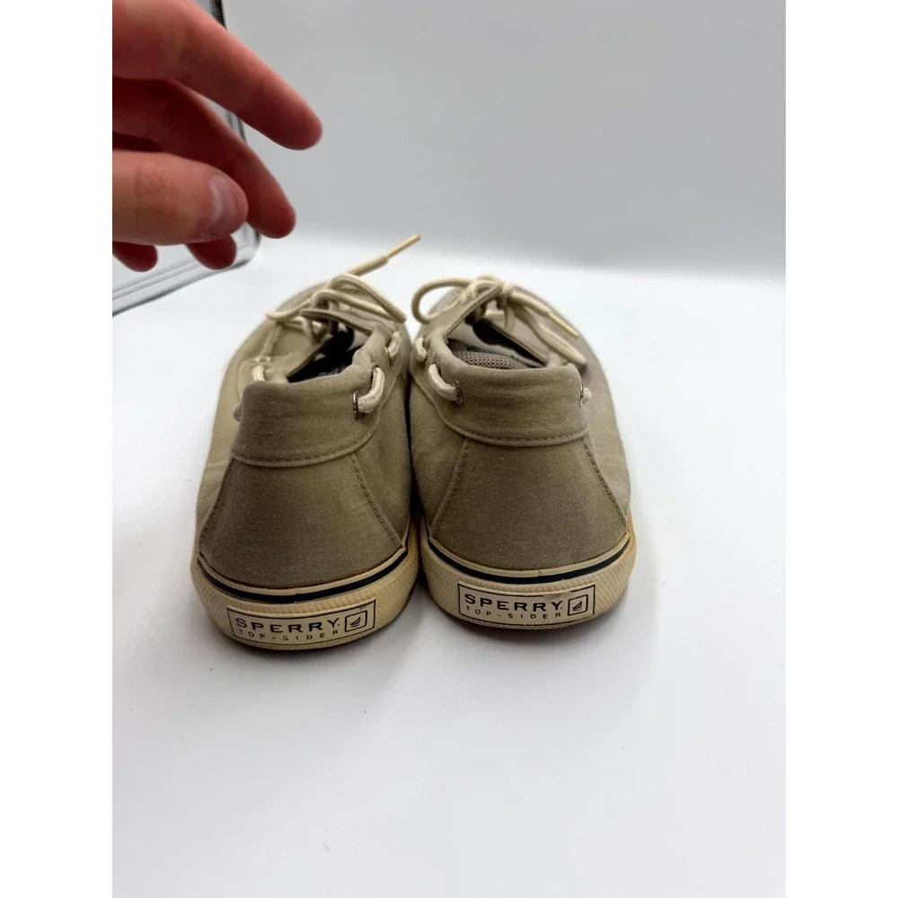 Sperry Top-Sider 0777916 Mens 11.5 M Khaki Canvas Moc Toe Slip On Boat Shoes